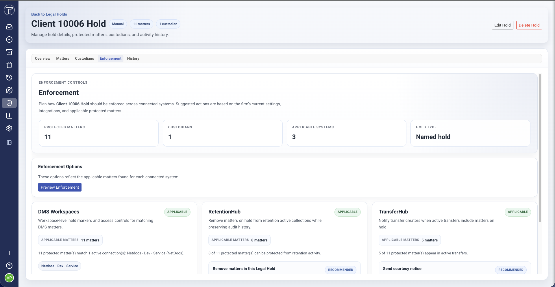 ProtectionHub product interface
